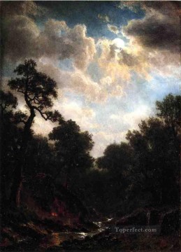  Moon Oil Painting - Moonlit Landscape Albert Bierstadt